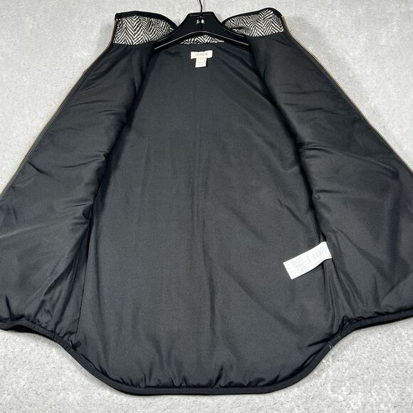J Crew Vest Womens Size XXS Gray Black Full Zip Up Quilted Vest Sleeveless - Picture 8 of 11
